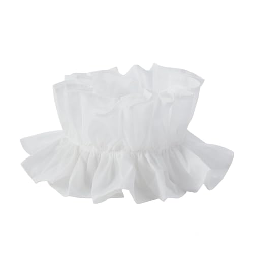 PINGSHI Boutique UK Plissierter falscher Kragen, abnehmbare Rüschen-Halskrause for Cosplay, historische Outfits und den Alltag(Blanc) von PINGSHI Boutique UK