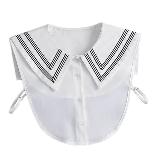 PINGSHI Boutique UK Süßer abnehmbarer Stehkragen for Damen. Vielseitiger dekorativer Kragen for Hemden und Blusen(Blanc) von PINGSHI Boutique UK