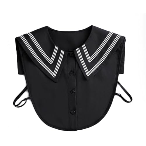 PINGSHI Boutique UK Süßer abnehmbarer Stehkragen for Damen. Vielseitiger dekorativer Kragen for Hemden und Blusen(Svart) von PINGSHI Boutique UK