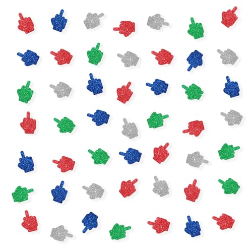 Set mit 100 Mittelfinger-Konfetti, bunte Glitzer-Finger-Papierstreuung, lustiges Party-Konfetti, Handzerschlag-Kuchendekoration, lustige Themen-Geburtstagsparty-Dekoration, von PINKAAJ