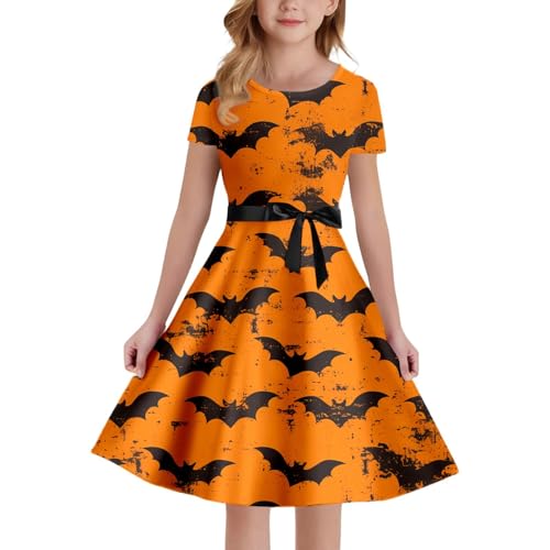Halloween Kostüm Mädchen, Blutiges Kleid mit Blutspritzer Aufdruck, Mittelalter Kleidung Prinzessin Kostüme, Hallowee Partykleid Abendkleid Vampir Blood Gothic Kleid, Horror Verbandkleid Für Cosplay von PINTUTU