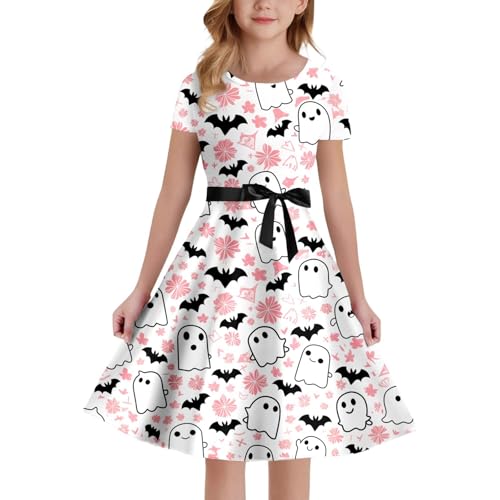 Halloween Kostüm Mädchen, Blutiges Kleid mit Blutspritzer Aufdruck, Mittelalter Kleidung Prinzessin Kostüme, Hallowee Partykleid Abendkleid Vampir Blood Gothic Kleid, Horror Verbandkleid Für Cosplay von PINTUTU