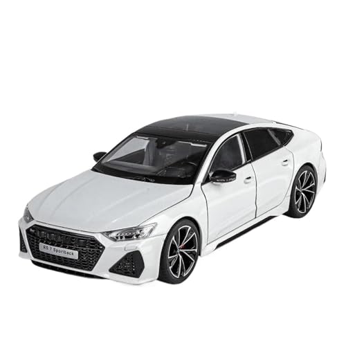 Druckgussfahrzeuge Motorfahrzeuge 1/18 for Audi RS7 Mini Statischer Maßstab Zinklegierung Druckguss Home Modell Auto Ornamente Dekoration Fertiges Modellauto(White) von PIPJLCGE