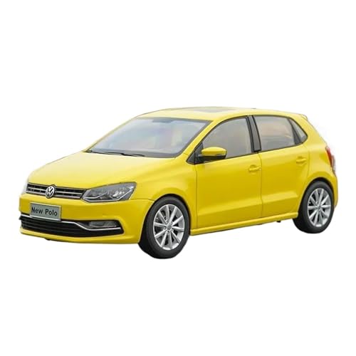 Druckgussfahrzeuge Motorfahrzeuge 1: 18 for Volkswagen Polo 2016 Miniatur Maßstab Statische Druckguss Modell Auto Ornamente Fertiges Modellauto(Yellow) von PIPJLCGE