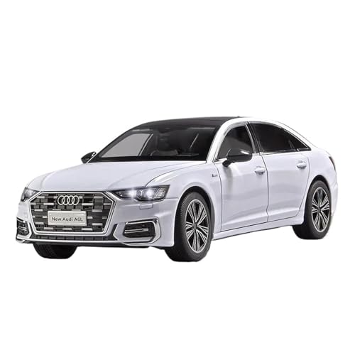 Druckgussfahrzeuge Motorfahrzeuge 1:18 for Audi A6L Miniatur Simulation Legierung Automodell Exquisite Auto Ornamente Dekoration Fertiges Modellauto(White) von PIPJLCGE
