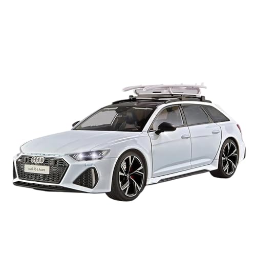 Druckgussfahrzeuge Motorfahrzeuge 1:18 for Audi RS6 Miniatur-Simulation Legierung Automodell Exquisite Auto Ornamente Dekoration Fertiges Modellauto(White) von PIPJLCGE