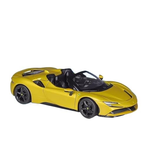 Druckgussfahrzeuge Motorfahrzeuge 1:18 for Ferrari SF90 Miniatur-Simulation Zinklegierung Automodell Legierung Metall Automodell Ornamente Fertiges Modellauto(Gold) von PIPJLCGE