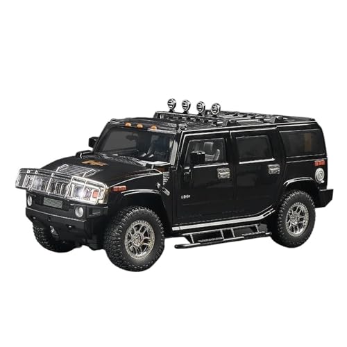 Druckgussfahrzeuge Motorfahrzeuge 1:18 for Hummer H2 SUV Mini Simulation Legierung Druckguss Replik Auto Modell Ornamente Schmücken Fertiges Modellauto(Black) von PIPJLCGE