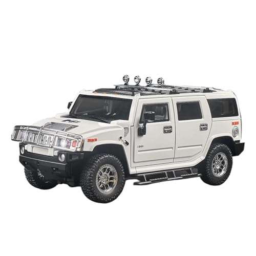 Druckgussfahrzeuge Motorfahrzeuge 1:18 for Hummer H2 SUV Mini Simulation Legierung Druckguss Replik Auto Modell Ornamente Schmücken Fertiges Modellauto(White) von PIPJLCGE