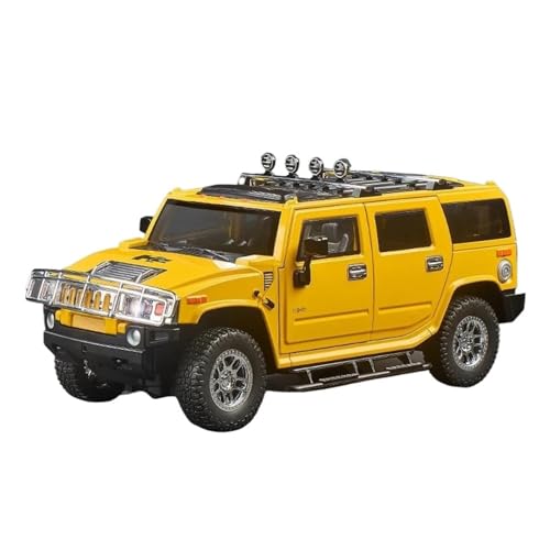 Druckgussfahrzeuge Motorfahrzeuge 1:18 for Hummer H2 SUV Mini Simulation Legierung Druckguss Replik Auto Modell Ornamente Schmücken Fertiges Modellauto(Yellow) von PIPJLCGE