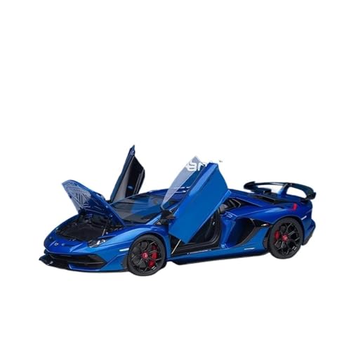 Druckgussfahrzeuge Motorfahrzeuge 1:18 for Lamborghini Aventador SVJ Miniatur-Simulation Legierung Automodell Exquisite Auto Ornamente Dekoration Fertiges Modellauto(Blue) von PIPJLCGE