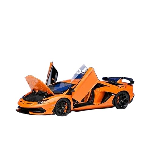 Druckgussfahrzeuge Motorfahrzeuge 1:18 for Lamborghini Aventador SVJ Miniatur-Simulation Legierung Automodell Exquisite Auto Ornamente Dekoration Fertiges Modellauto(Orange) von PIPJLCGE