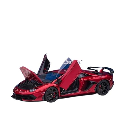 Druckgussfahrzeuge Motorfahrzeuge 1:18 for Lamborghini Aventador SVJ Miniatur-Simulation Legierung Automodell Exquisite Auto Ornamente Dekoration Fertiges Modellauto(Red) von PIPJLCGE