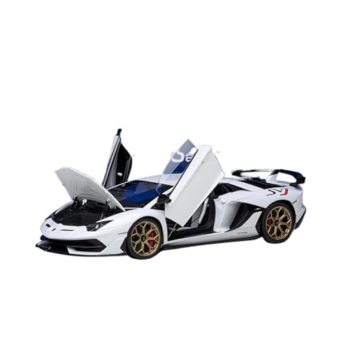 Druckgussfahrzeuge Motorfahrzeuge 1:18 for Lamborghini Aventador SVJ Miniatur-Simulation Legierung Automodell Exquisite Auto Ornamente Dekoration Fertiges Modellauto(White) von PIPJLCGE