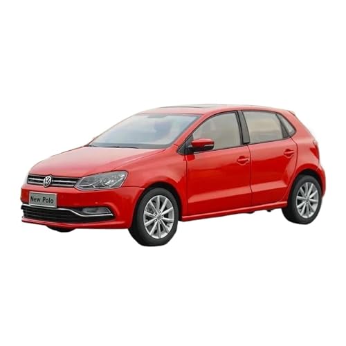 Druckgussfahrzeuge Motorfahrzeuge 1:18 for Volkswagen Polo Mini Maßstab Statische Legierung Druckguss Modell Auto Ornamente Display Souvenirs Fertiges Modellauto(Red) von PIPJLCGE