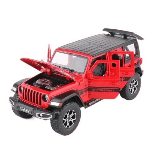 Druckgussfahrzeuge Motorfahrzeuge 1:22 for Jeep Wrangler Rubicon SUV Statischer Maßstab Zinklegierung Druckguss Home Modell Auto Ornamente Dekoration Fertiges Modellauto(Red) von PIPJLCGE