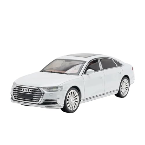 Druckgussfahrzeuge Motorfahrzeuge 1:24 for Audi A8 Miniatur Simulation Legierung Modellauto Exquisite Ornamente Sammlung Dekoration Fertiges Modellauto(White) von PIPJLCGE