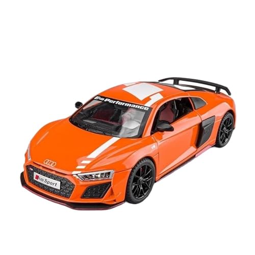 Druckgussfahrzeuge Motorfahrzeuge 1:24 for Audi R8 V10 Statische Simulation Mini-Druckguss-Metall-Replik-Automodell-Ornamente Fertiges Modellauto(Orange) von PIPJLCGE