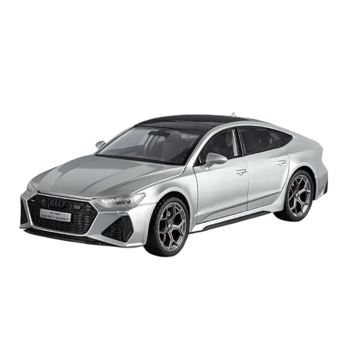 Druckgussfahrzeuge Motorfahrzeuge 1:24 for Audi RS7 Mini Statischen Maßstab Zink-Legierung Luxus-Auto-Modell Bücherregal Ornamente Dekoration Fertiges Modellauto(Silver) von PIPJLCGE