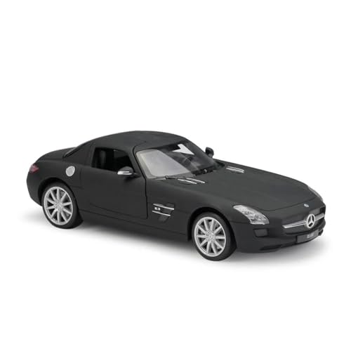 Druckgussfahrzeuge Motorfahrzeuge 1:24 for Benz SLS AMG Simulation Miniatur Statisches Modellauto Druckguss Zinklegierung Dekoration Fertiges Modellauto(Matte Black) von PIPJLCGE