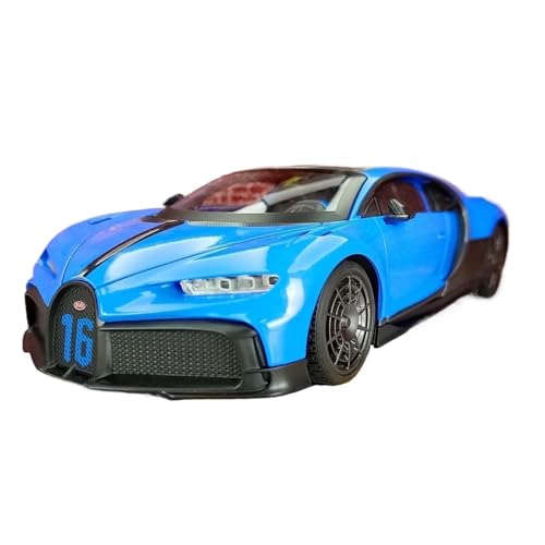 Druckgussfahrzeuge Motorfahrzeuge 1:24 for Bugatti Chiron Miniatur Druckguss Statische Legierung Metall Sammler Modell Auto Dekoration Fertiges Modellauto(Blue) von PIPJLCGE