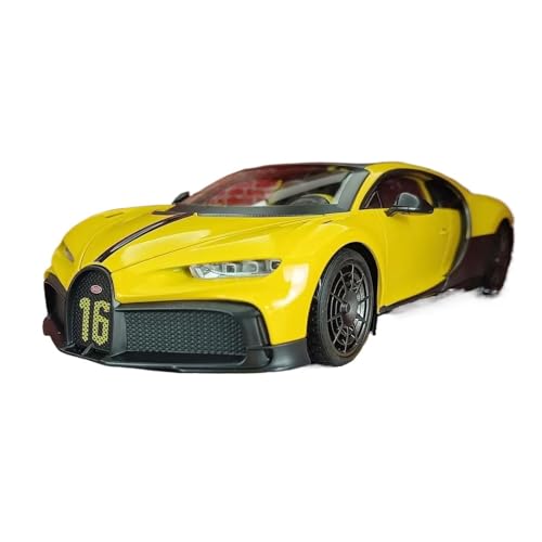 Druckgussfahrzeuge Motorfahrzeuge 1:24 for Bugatti Chiron Miniatur Druckguss Statische Legierung Metall Sammler Modell Auto Dekoration Fertiges Modellauto(Yellow) von PIPJLCGE
