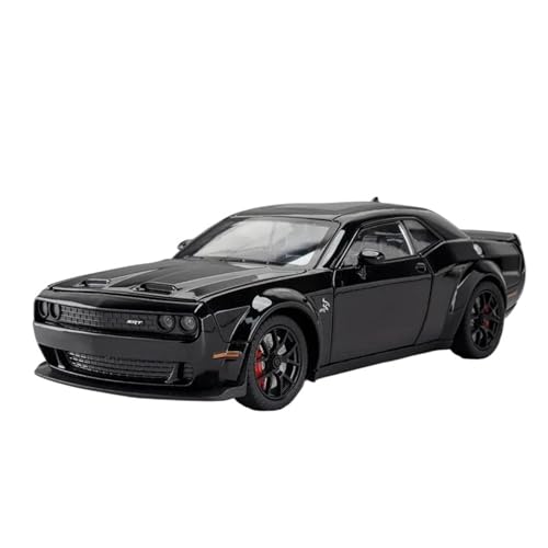 Druckgussfahrzeuge Motorfahrzeuge 1:24 for Dodge Challenger Hellcat SRT Mini Statische Legierung Metall Auto Modell Maßstab Luxus Auto Ornamente Dekoration Fertiges Modellauto(Black) von PIPJLCGE