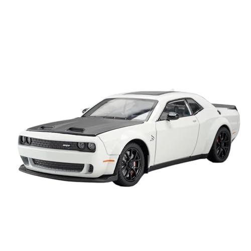 Druckgussfahrzeuge Motorfahrzeuge 1:24 for Dodge Challenger Hellcat SRT Mini Statische Legierung Metall Auto Modell Maßstab Luxus Auto Ornamente Dekoration Fertiges Modellauto(White) von PIPJLCGE