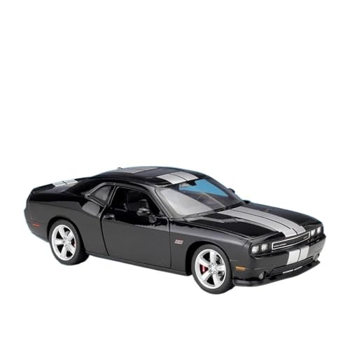Druckgussfahrzeuge Motorfahrzeuge 1:24 for Dodge Challenger SRT Miniatur Statische Legierung Druckguss Automodell Bücherregal Ornamente Dekoration Fertiges Modellauto(Black) von PIPJLCGE