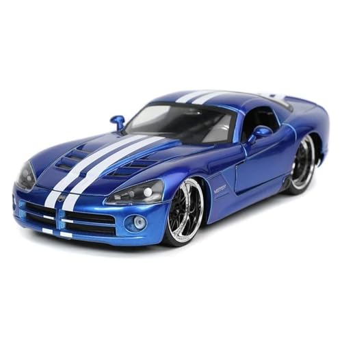 Druckgussfahrzeuge Motorfahrzeuge 1:24 for Dodge Viper SRT10 Simulation Miniatur Statische Druckguss-Modellauto Legierung Metall Ornamente Fertiges Modellauto(Blue) von PIPJLCGE