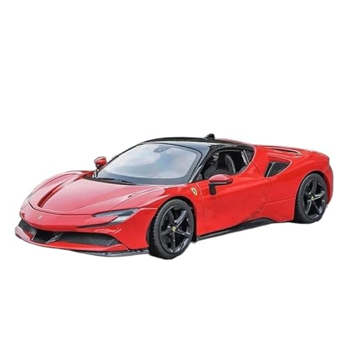 Druckgussfahrzeuge Motorfahrzeuge 1:24 for Ferrari SF90 Mini-Simulation Zinklegierung Automodell Bücherregal Ornamente Dekoration Sammlung Fertiges Modellauto(Red) von PIPJLCGE