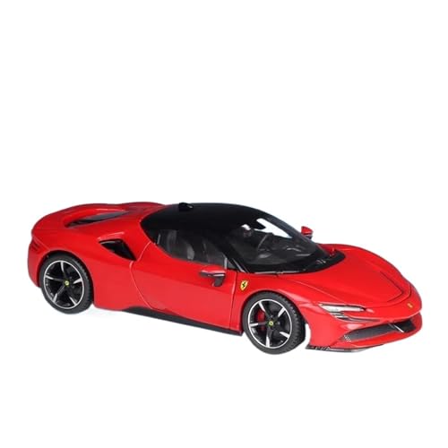 Druckgussfahrzeuge Motorfahrzeuge 1:24 for Ferrari SF90 Stradale Roma Simulation Statischer Maßstab Druckgussmodell Automobillegierung Ornamente Fertiges Modellauto(Red) von PIPJLCGE