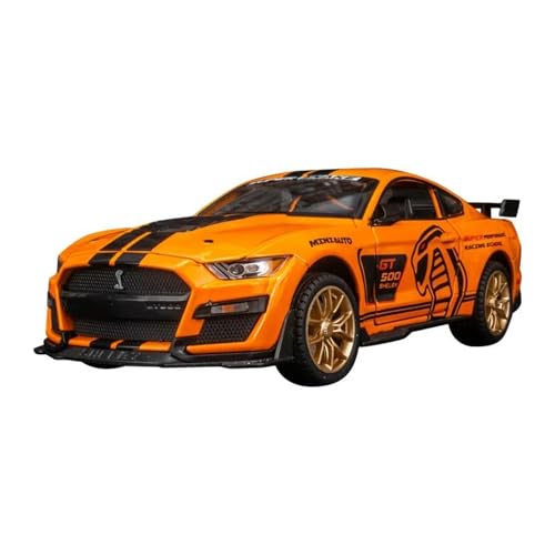 Druckgussfahrzeuge Motorfahrzeuge 1:24 for Ford Mustang GT500 Statische Miniatur-Druckguss-Fahrzeug-Zinklegierung-Modellauto-Ornamente Fertiges Modellauto(Orange) von PIPJLCGE