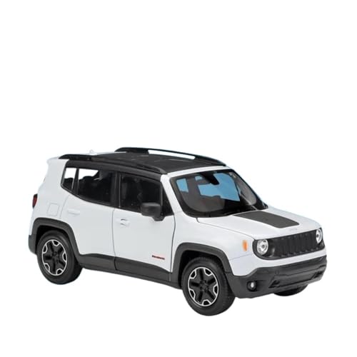 Druckgussfahrzeuge Motorfahrzeuge 1:24 for Jeep Renegade Trailhawk Mini Statische Skala Legierung Druckguss Automodell Bücherregal Ornamente Dekoration Fertiges Modellauto(White) von PIPJLCGE