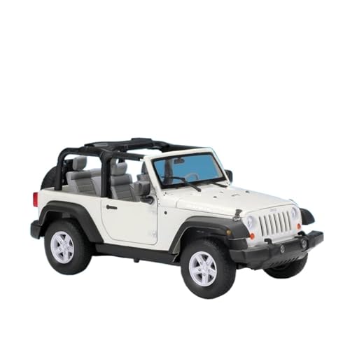 Druckgussfahrzeuge Motorfahrzeuge 1:24 for Jeep Wrangler Rubicon Mini Maßstab Simulation Legierung Metall Auto Modell Bücherregal Ornamente Dekoration Fertiges Modellauto(White) von PIPJLCGE