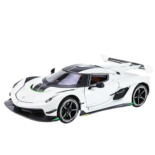 Druckgussfahrzeuge Motorfahrzeuge 1:24 for Koenigsegg Jesko Friction Power Modell Auto Sound Licht Zurückziehen Modell Auto Geschenk Sammlung Display Fertiges Modellauto(Size:White) von PIPJLCGE
