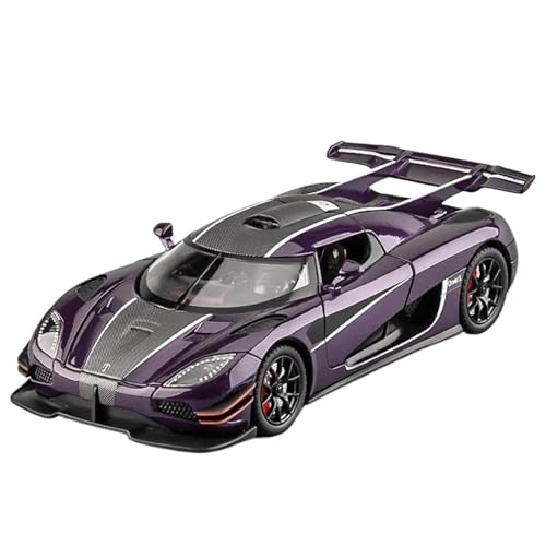 Druckgussfahrzeuge Motorfahrzeuge 1:24 for Koenigsegg ONE 1 Modell Druckguss Metall Rennwagen Legierung Sportwagen Druckguss Modell Auto Fertiges Modellauto(Size:Purple) von PIPJLCGE