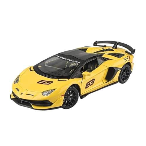 Druckgussfahrzeuge Motorfahrzeuge 1:24 for Lamborghini Aventador SVJ63 Mini-Simulation Legierung Modellauto Exquisite Dekorative Ornamente Fertiges Modellauto(Yellow) von PIPJLCGE