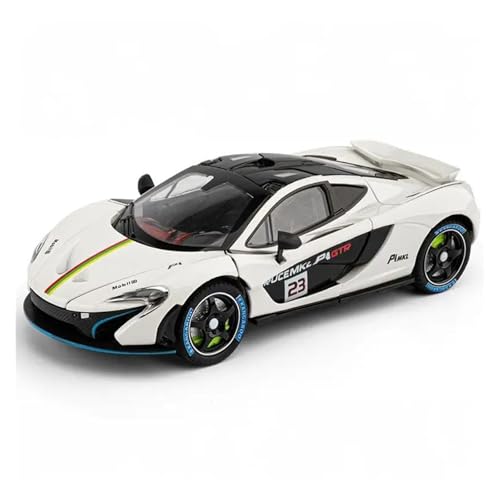 Druckgussfahrzeuge Motorfahrzeuge 1:24 for McLaren P1 GTR Miniatur-Simulation Legierung Metall Automodell Druckguss Exquisite Ornamente Fertiges Modellauto(White) von PIPJLCGE