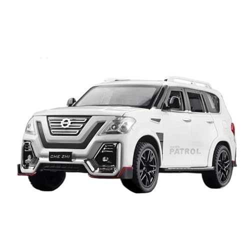 Druckgussfahrzeuge Motorfahrzeuge 1:24 for Nissan Tule Mini Simulation Legierung Metall Druckguss Home Modell Auto Kreative Ornamente Fertiges Modellauto(White) von PIPJLCGE