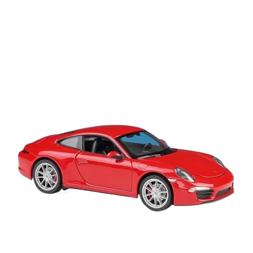 Druckgussfahrzeuge Motorfahrzeuge 1:24 for Porsche 911 Carrera S Mini-Skala Simulation Legierung Metall Automodell Bücherregal Ornamente Dekoration Fertiges Modellauto(Red) von PIPJLCGE