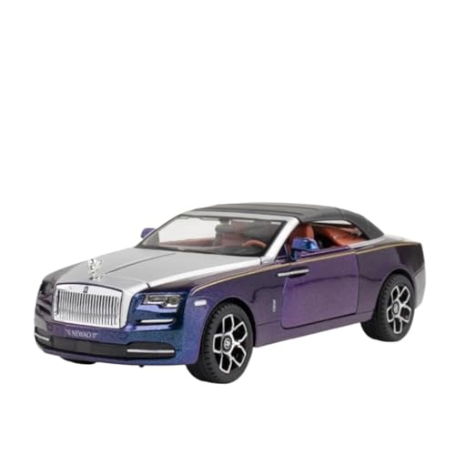 Druckgussfahrzeuge Motorfahrzeuge 1:24 for Rolls-Royce Dawn Mini Statischer Maßstab Zinklegierung Luxusautomodell Bücherregal Ornamente Dekoration Fertiges Modellauto(Purple) von PIPJLCGE