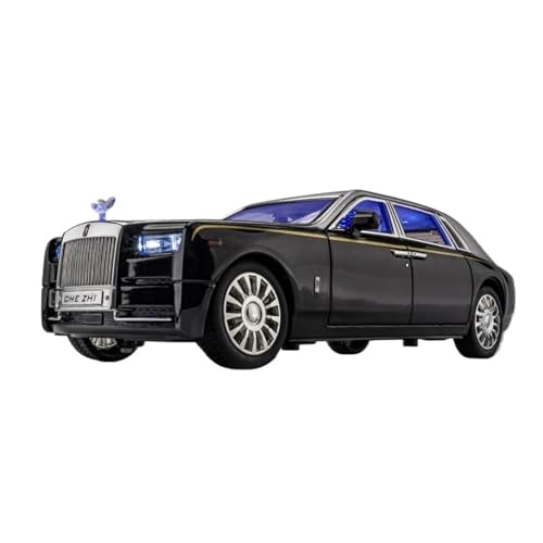 Druckgussfahrzeuge Motorfahrzeuge 1:24 for Rolls Royce Phantom Statische Miniatur Maßstab Legierung Modell Auto Druckguss Desktop Dekoration Fertiges Modellauto(Black) von PIPJLCGE