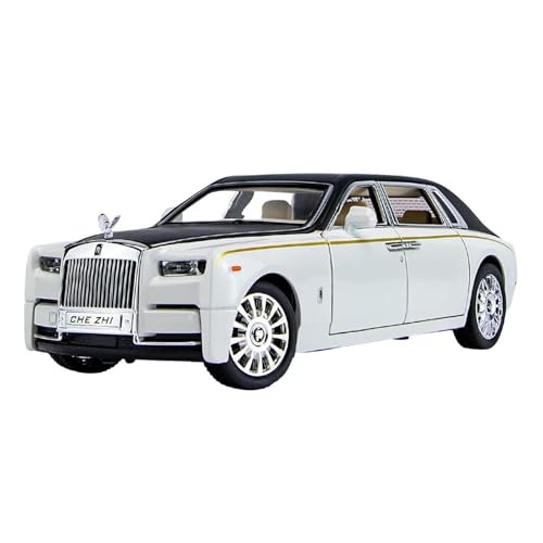 Druckgussfahrzeuge Motorfahrzeuge 1:24 for Rolls Royce Phantom Statische Miniatur Maßstab Legierung Modell Auto Druckguss Desktop Dekoration Fertiges Modellauto(White) von PIPJLCGE