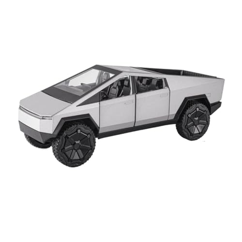 Druckgussfahrzeuge Motorfahrzeuge 1:24 for Tesla Cybertruck Mini-Simulation Legierung Druckguss Replik Auto Modell Dekoration Zubehör Fertiges Modellauto(Silver) von PIPJLCGE
