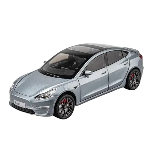 Druckgussfahrzeuge Motorfahrzeuge 1:24 for Tesla Model 3 Mini Statischer Maßstab Zinklegierung Automodell Vitrine Ornamente Dekoration Fertiges Modellauto(Chrome) von PIPJLCGE