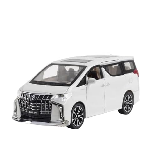 Druckgussfahrzeuge Motorfahrzeuge 1:24 for Toyota Alphard MPV Simulation Legierung Automodell Druckguss Metall Automodell Sammlung Ornamente Fertiges Modellauto(White) von PIPJLCGE