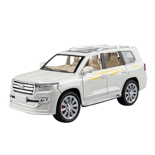 Druckgussfahrzeuge Motorfahrzeuge 1:24 for Toyota Land Cruiser Miniatur-Simulation Legierung Metall Automodell Druckguss Exquisite Ornamente Fertiges Modellauto(White) von PIPJLCGE