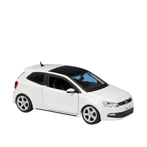 Druckgussfahrzeuge Motorfahrzeuge 1:24 for Volkswagen Polo GTI Mark 5 Simulation Legierung Automodell Druckguss Metall Automodell Sammlung Ornamente Fertiges Modellauto(White) von PIPJLCGE