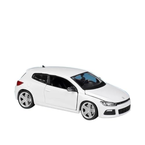 Druckgussfahrzeuge Motorfahrzeuge 1:24 for Volkswagen Scirocco R Simulation Miniatur Statisches Modellauto Druckguss-Zinklegierungssammlung Fertiges Modellauto(White) von PIPJLCGE